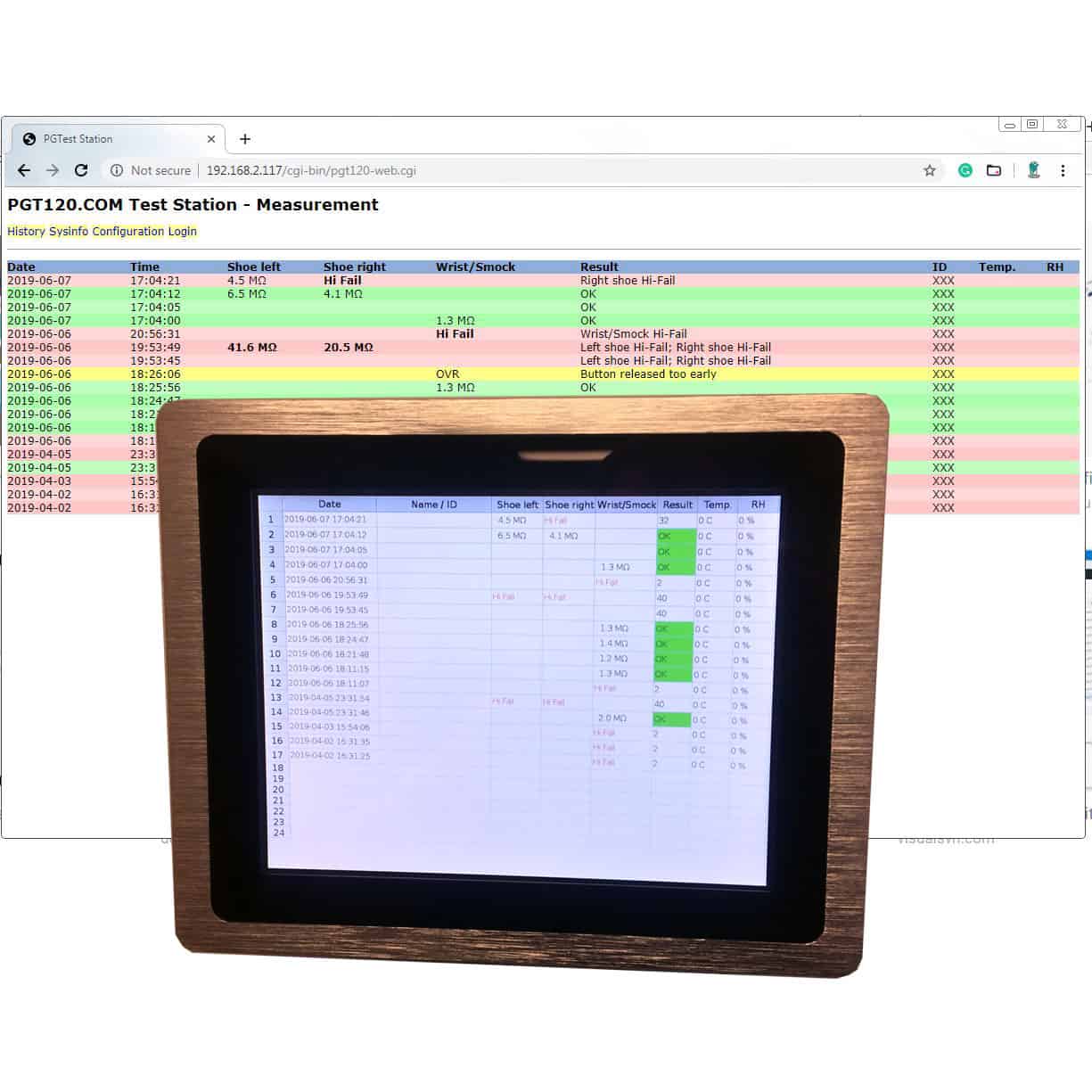 PGT120 Web Interface With Touch Screen Computer